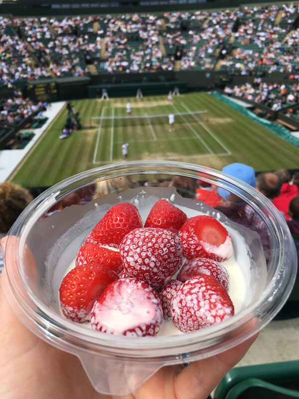 Strawberries and cream at Wimbledon tennis tournament 